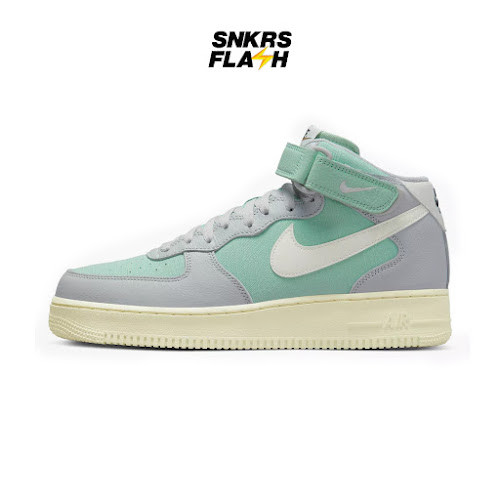 NIKE Force 1 Mid 07 Lx Grey Fog Green Sepatu Sneakers Pria - DQ8766002 - Size 38