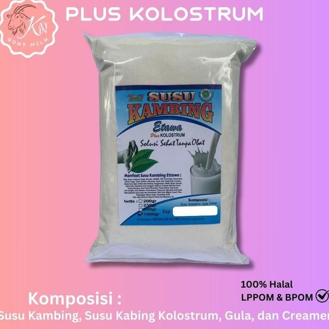 

Susu Kambing Etawa 1.000Gr (1Kg) Murni Plus Kolostrum Kualitas Terbaik Harga Termurah