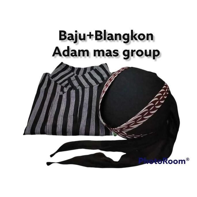 Baju Surjan Lurik Blangkon Jogja /  Baju Khas Solo Jogja /Baju Adat Jawa/Baju Pria Dewasa Adat Jawa