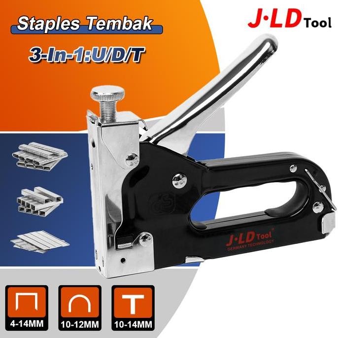 

JLD Steples Tembak 3 in1 Stapler Hekter Heavy Duty Alat Perkakas Binder Stationery - Model U/D/TB - Buku