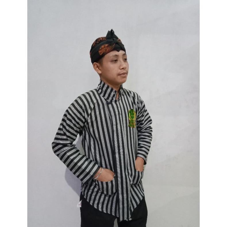 Baju Lurik Tenun Pria Dewasa#Atasan Sorjan Lurik Pria Dewasa# Baju Adat Jawa Tenun