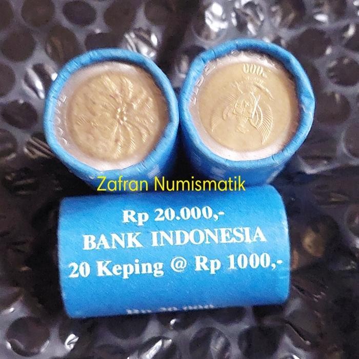 Uang Koin Kuno Bimetal 1 Roll Rp 1000 Kelapa Sawit Tahun 2000 Luster Original Dan Terpercaya