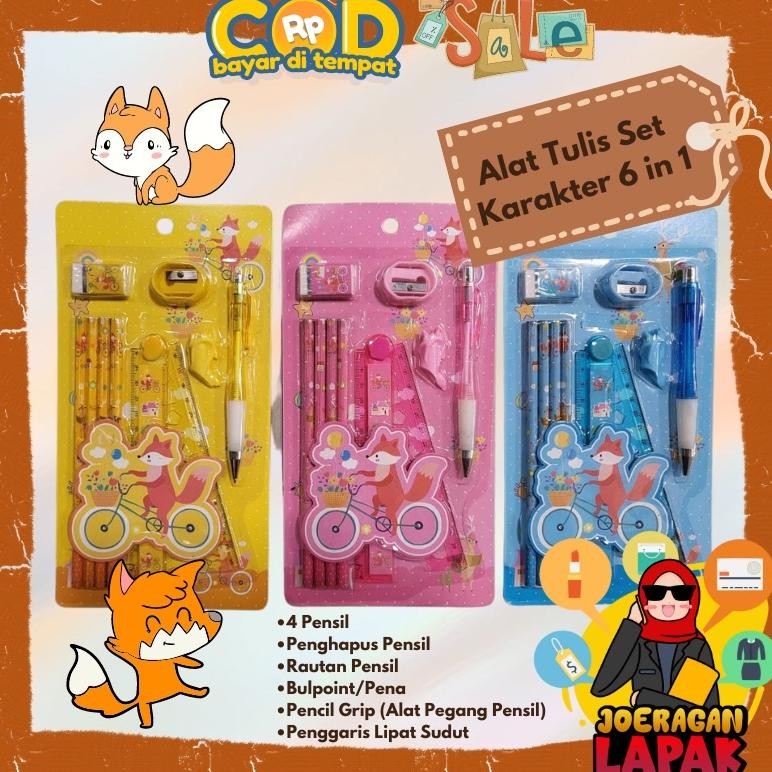 

JoeraganlapakAlat Tulis Set Anak Karakter 6 In 1 Souvenir Murah Trend