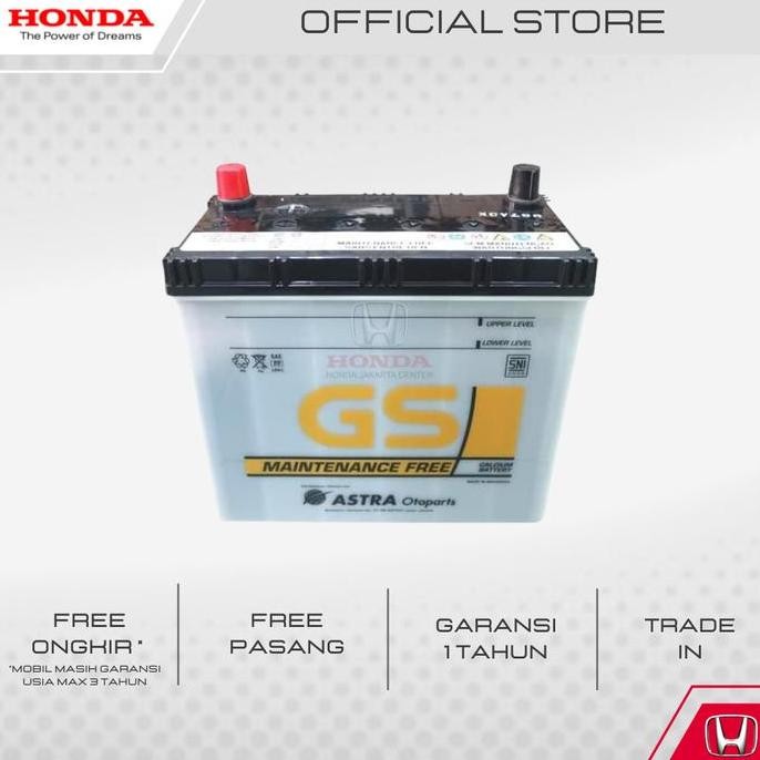 Berkualitas Accu/Aki Mobil HONDA Brio, Mobilio,BRV,Freed,jazz GS 34B19L-MF MURAH
