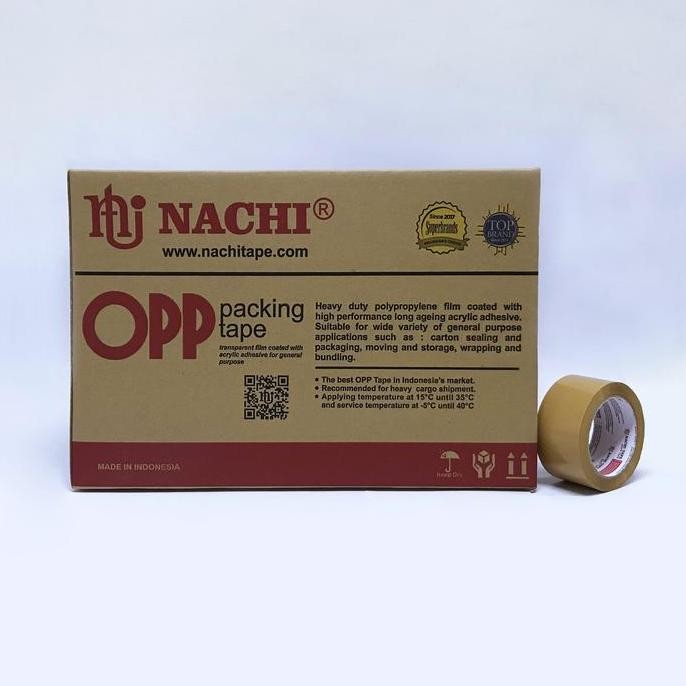 

(Dus) Nachi Red Opp Packing Lakban Coklat / Tan 48 Mm X 90 Yard Co