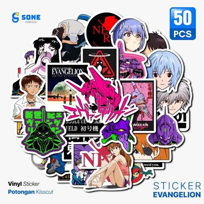 

Sticker Pack Evangn Mecha Neon Genesis Paper Vinyl Waterproof Stiker Laptop Koper Buku Journal