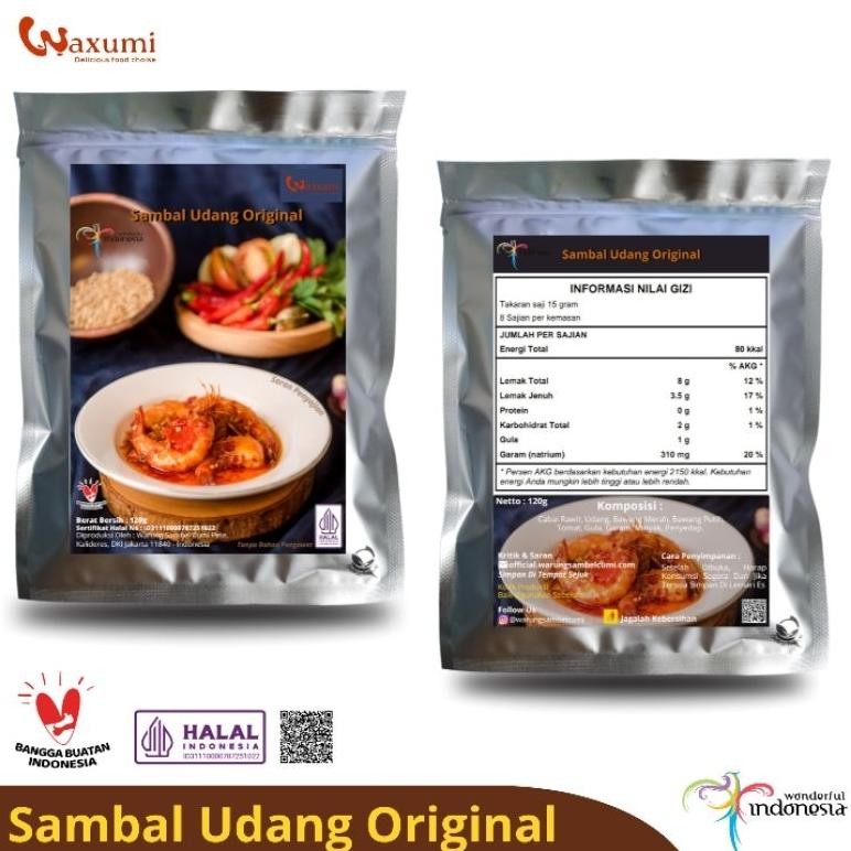 

Waxumi - Sambal Udang Kemasan Premium Aluminium Foil Food Grade 120g