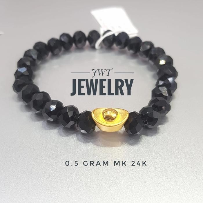 Gelang Tali Charm Emas Yuan Bao Yen Pao Uang Duit Kuno 24K Hk 99.9% Original Dan Terpercaya