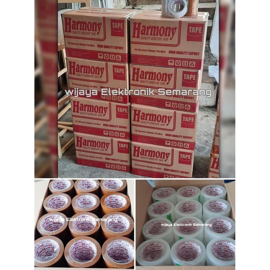 

[Lakban 1 Dus Dos Karton 72 Pcs] Harmoni Lakban Bening Coklat 90 Yard Co