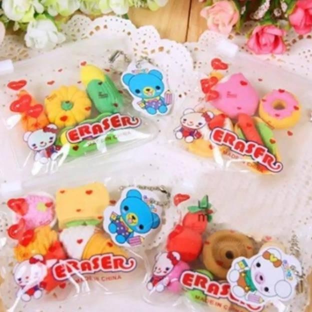 

Joeraganlapak 1Set Pencil Eraser Food Fruit Penghapus Pensil Bentuk Buah Dan Makanan Ready Stok