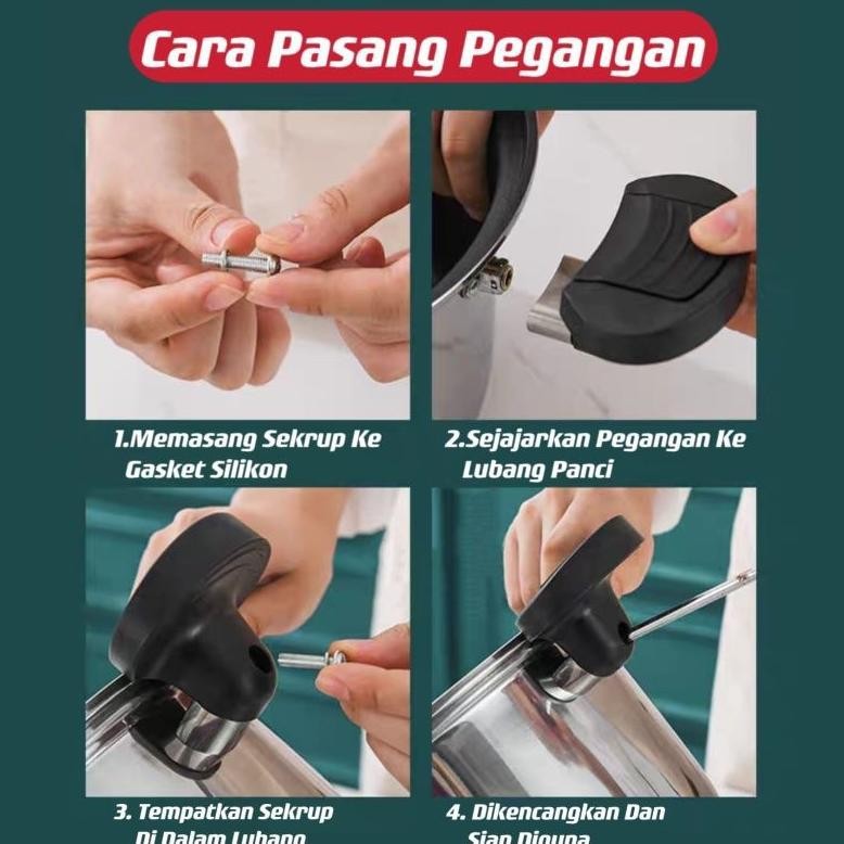 Panci Presto Steamer Anti Lengket 22/24 Cm 3,5L Liter Pressure Cooker Pot Qme Sqrs Omicko Stock