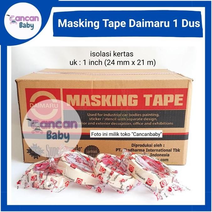 

Masking Tape 1 Inch Isolasi Lakban Kertas 24Mm X 21M Daimaru 1 Dus Co