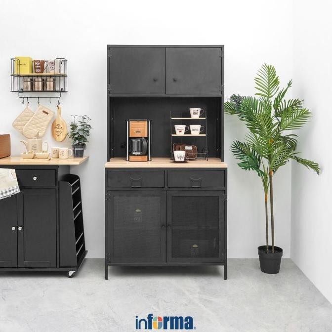 Informa Levon Kabinet Dapur High Metal - Hitam