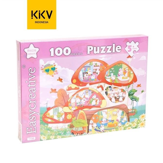 TERLARIS KKV EASYCREATIVE RABBIT'S HOME/DESSERT FACTORY BOX PUZZLE 100 PIECES