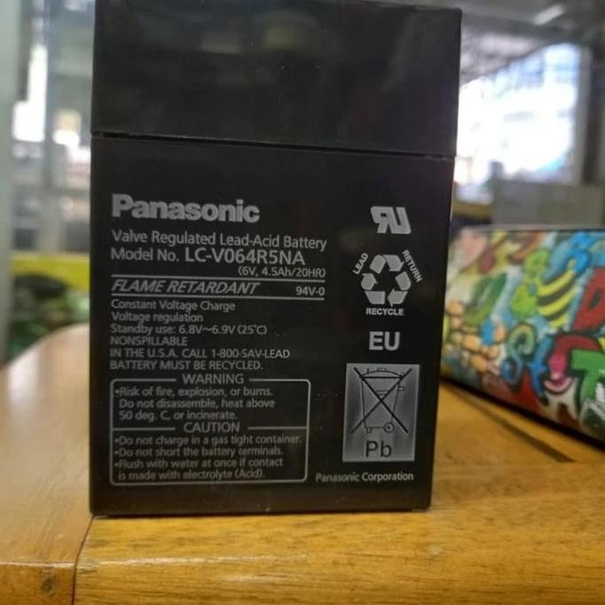 Berkualitas PANASONIC BATERAI AKI/ACCU KERING 6V4, 5AH TIPE LC-V064R5NA ORIGINAL MURAH
