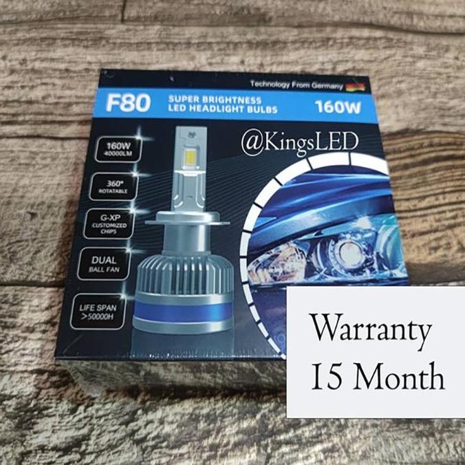 . Headlamp LED Mobil F80 G-XP Chip 40000LM 80W | Soket H4 H8 H9 H11 9005 HB3 HB4 | Super Terang, Hem