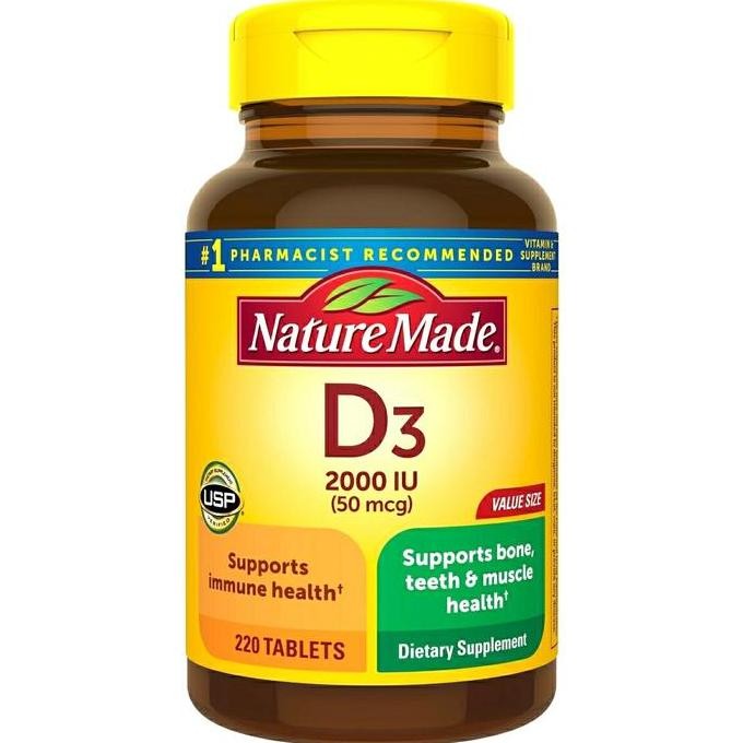 Nature Made Vitamin D3 Vit D3 Vitamin D Vit D 2000Iu 2000 Iu 220 Original Produk