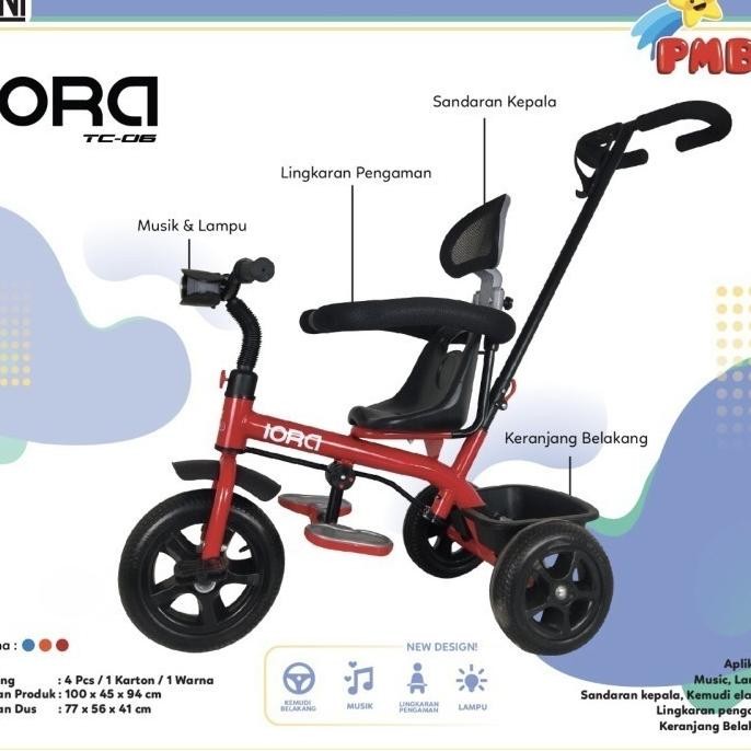 NEW Sepeda Roda Tiga PMB IORA TC-06 TC06 Sepeda Anak Roda 3 Tricycle