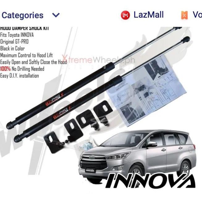 . Hood dumper engine shock kap Toyota Grand Innova 2012-2015