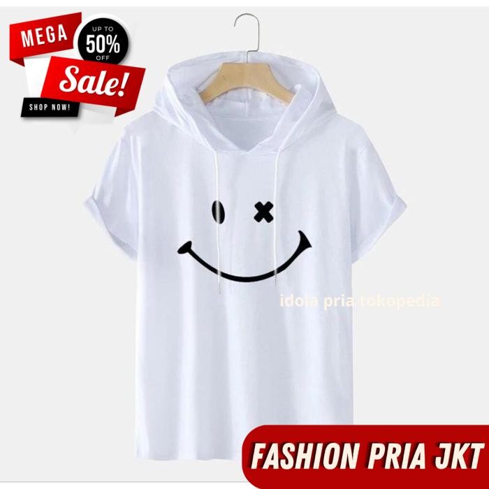 T_SHIRT HOODIE SMILE / T_SHIRT HOODIE SMILE KUALITAS BERKELAS 