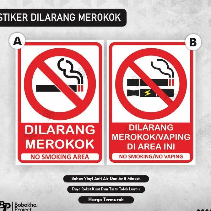 

Stiker Dilarang Merokok No Smoking Area / Stiker No Smoking No Vaping Co