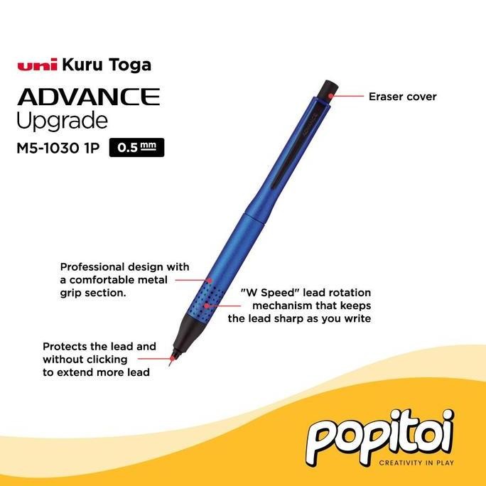 

TERMURAH - UNI Kuru Toga Advance Upgrade Model Mechanical Pencil 0.3 0.5 mm Kurutoga Pensil Mekanik Cetek