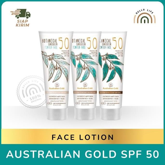 TERBARU - AUSTRALIAN GOLD Botanical Sunscreen Tinted Face BB CREAM SPF 50