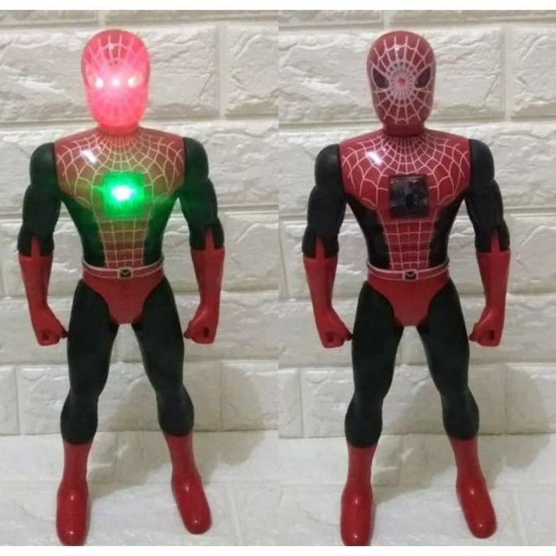 Mainan Robot Spiderman Nyala Dan Bersuara Tinggi 38 Cm AST