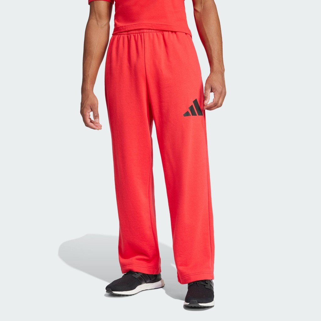 adidas Lifestyle Essentials Wide Leg 3 Bar Logo Pants Men Red JF3601