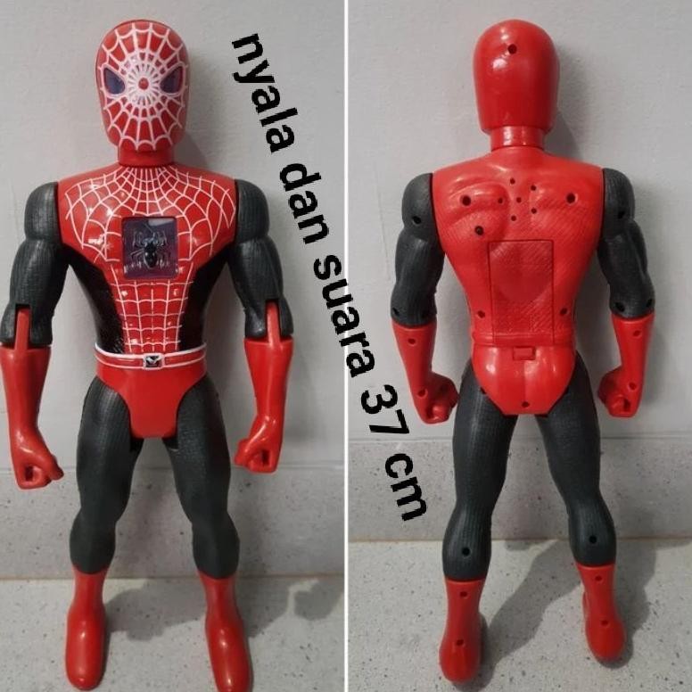 Mainan Robot Spiderman Nyala Dada dan suara AST