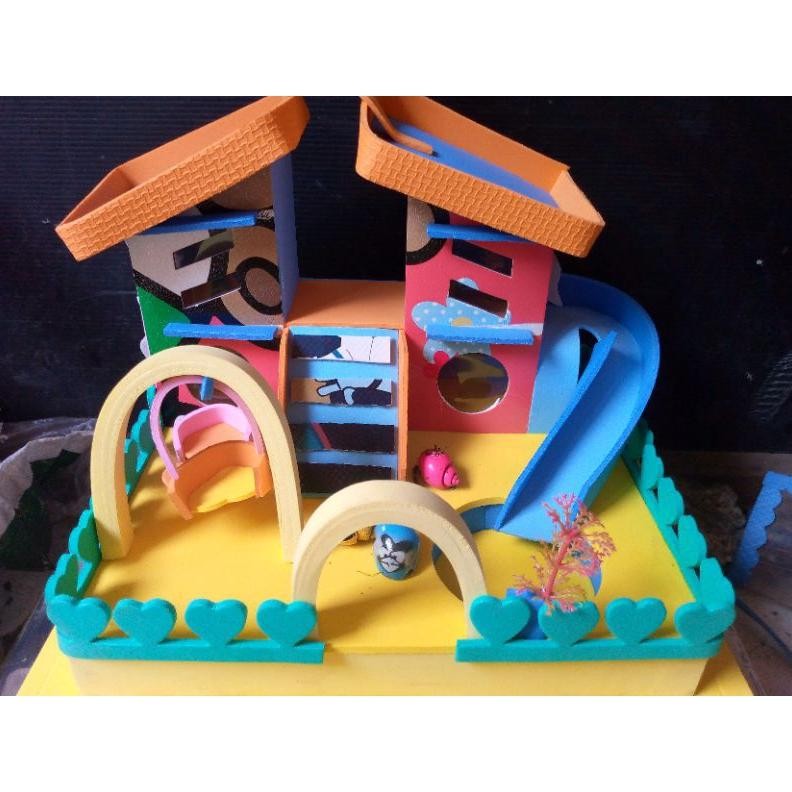 rumah kelomang besar  + 5 kelomang warna warni AST