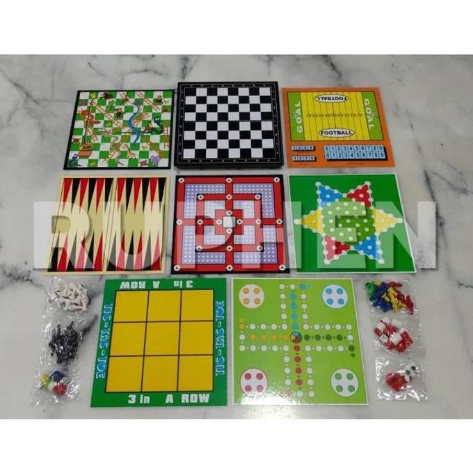 Ready Stock  Magnetic Board Games 9 In 1 - Catur, Ular Tangga Ludo, Halma, Checkers, Dan Lain-Lain