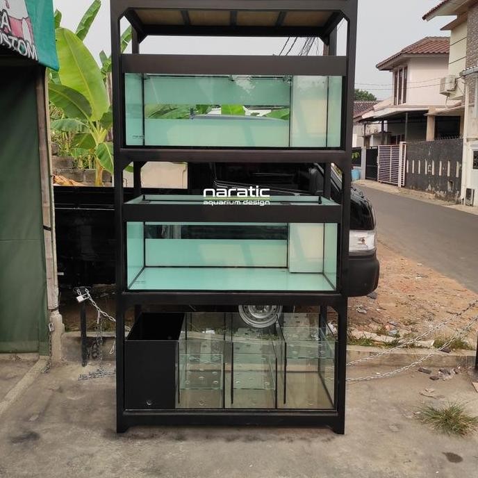 Aquarium 120X60X50 10Mm Rak Holo 4X6 4 Susun