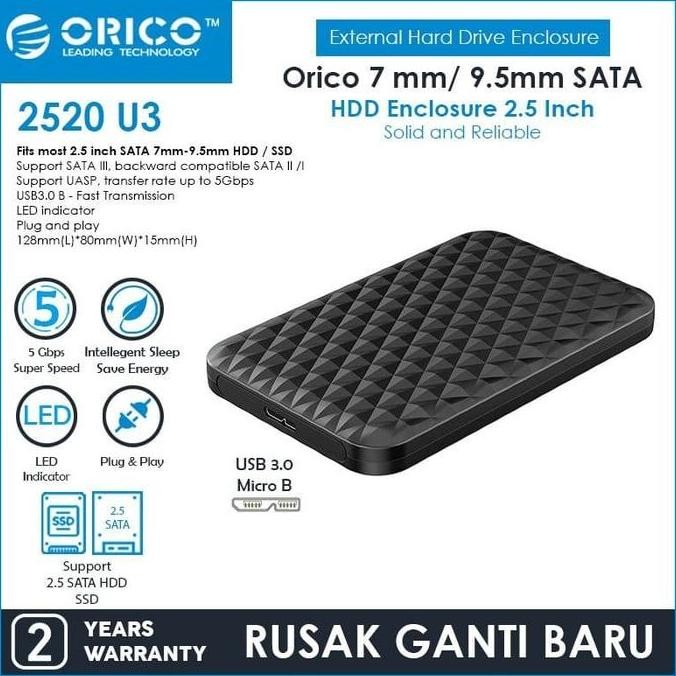 TERLARIS - ORICO HDD SSD Casing / Enclosure 2.5" - 2520U3 Casing Harddisk ORICO