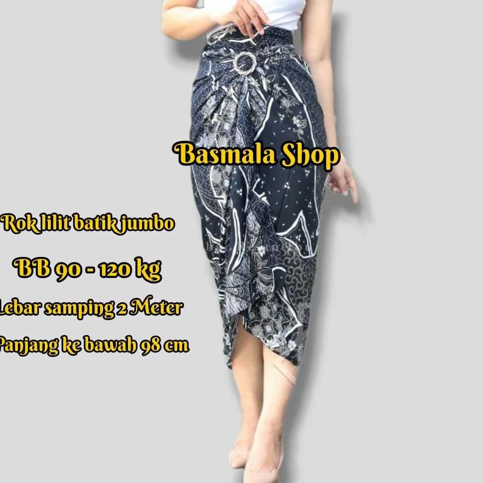 rok lilit batik jumbo outfit kondangan big size kekinian 2024
