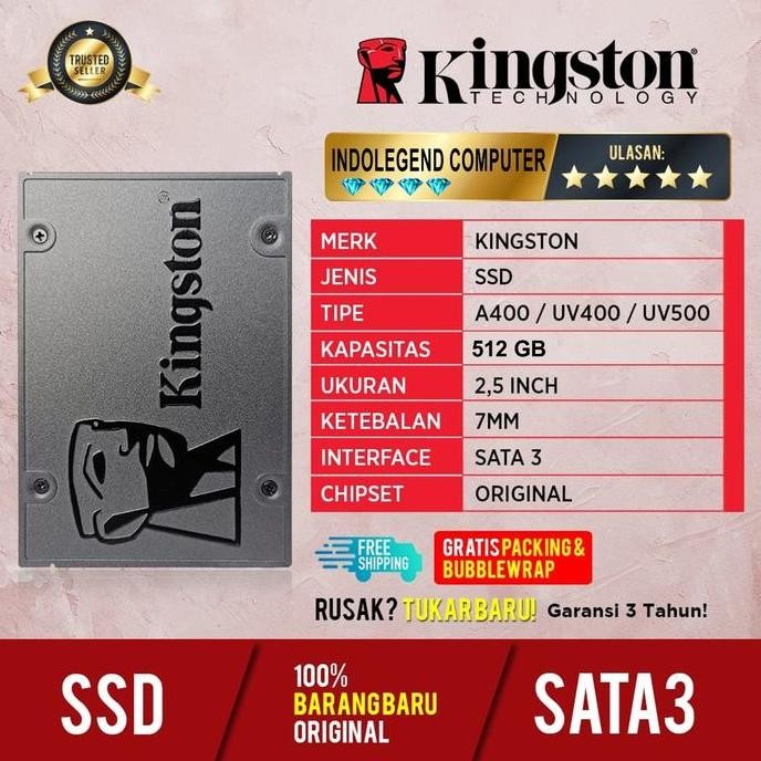 SSD KINGSTON 512GB SATA 2.5" GARANSI 3 TAHUN