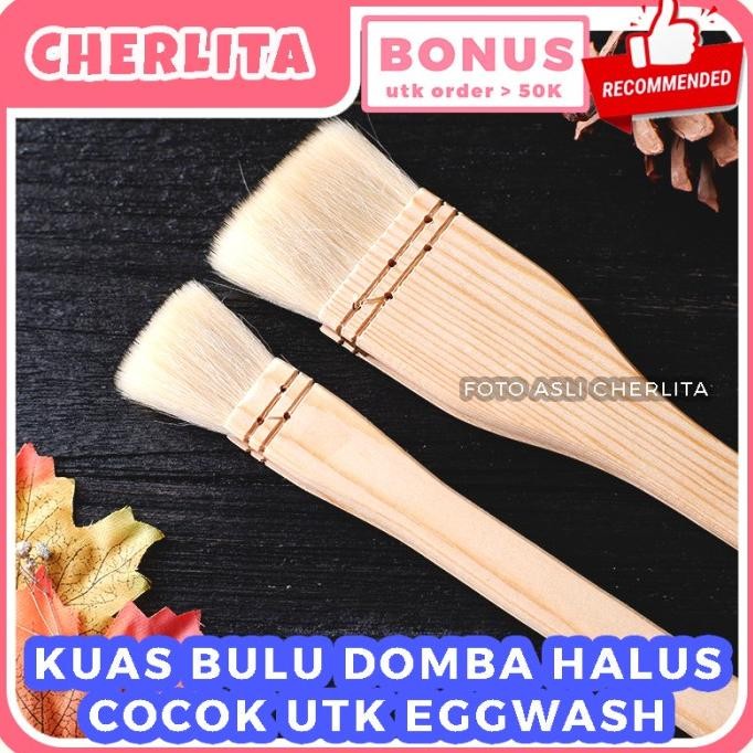 

baru kuas oles baking bulu domba halus - kuas nastar / eggwash brush cherlita