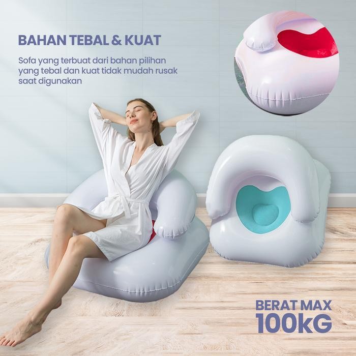 Sofa Kursi Angin Santai Bean Bag Inflatable Single Bulat Original Dan Terpercaya
