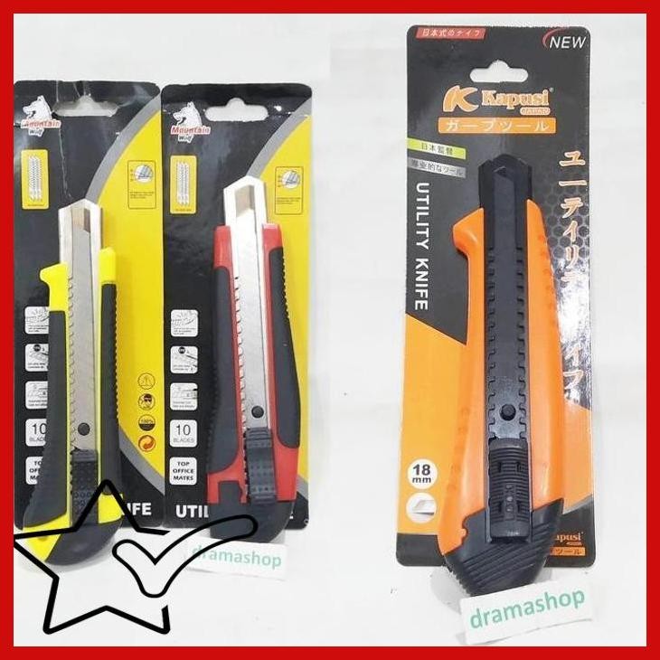 

[DMS] PISAU CUTTER KATER BESI AUTOLOCK GAGANG LAPIS KARET