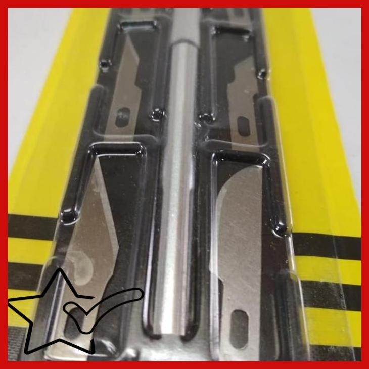 

[DMS] PISAU MATA KATER CUTTER LANCIP LURUS MELENGKUNG HOBBY KNIFE SET 6 MATA