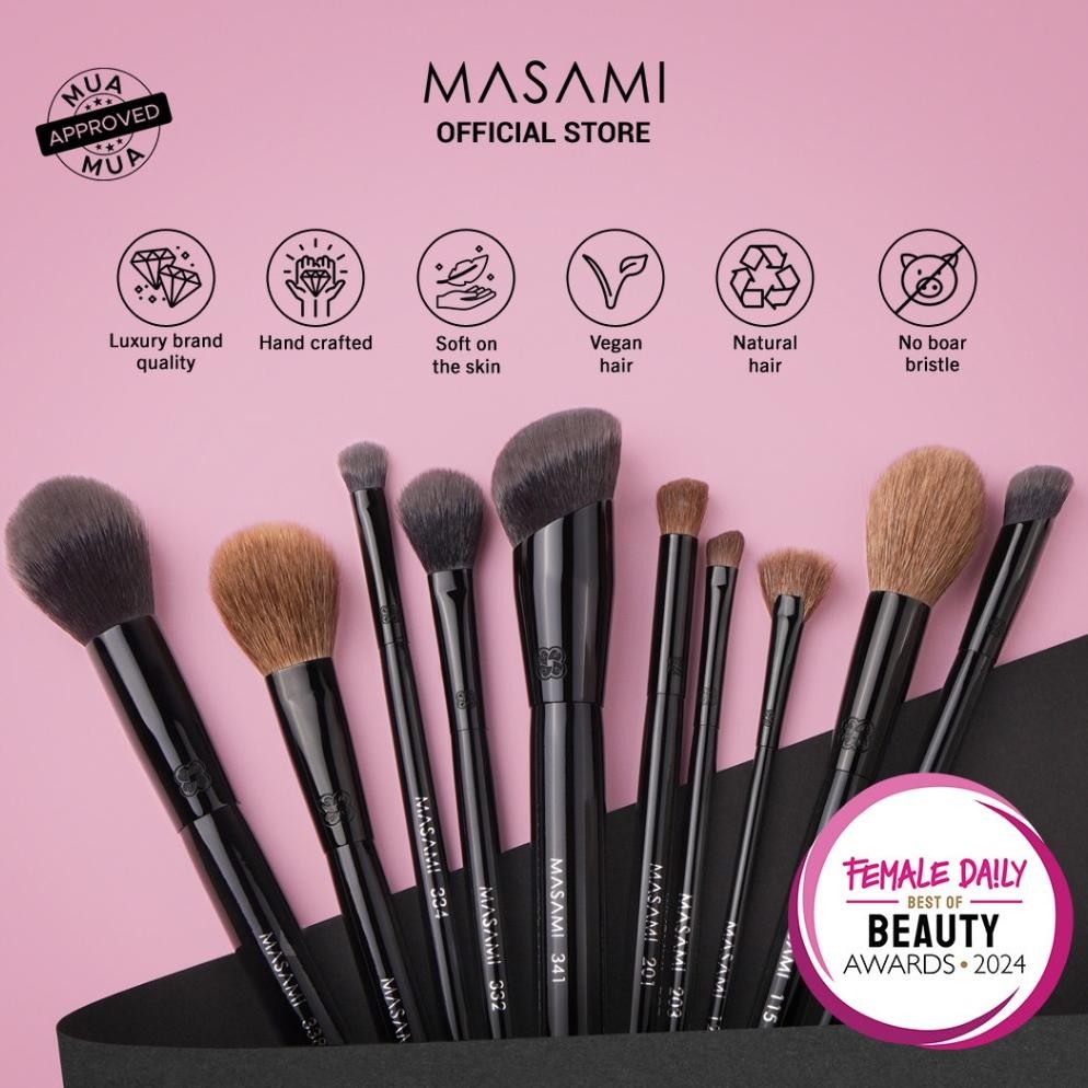 

baru masami brush 2.0 tapered blending - kuas eyeshadow, powder, concealer, bundle set lengkap