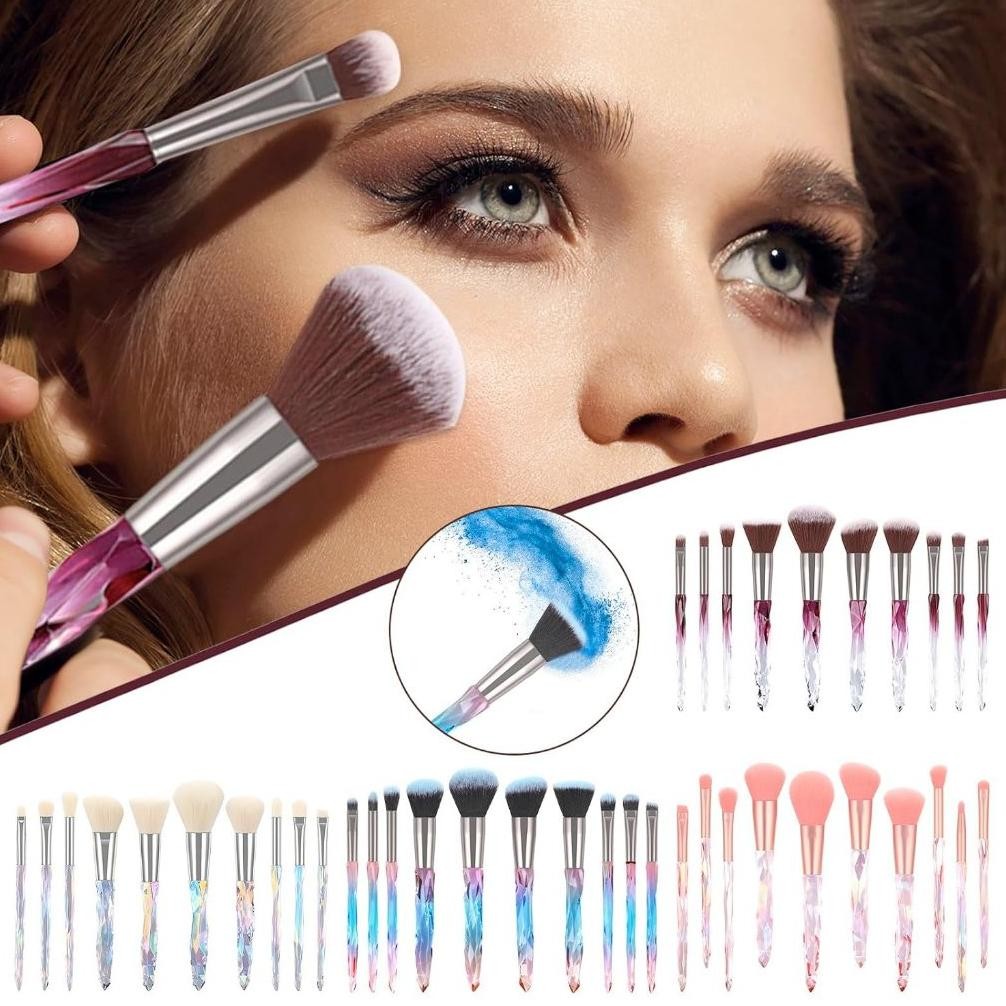 

baru set kuas makeup 10 pcs - brush rias kontur, eyeshadow, blush on, lip brush