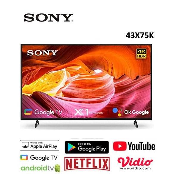 TERBARU - SONY Bravia 43X75 4K HDR TV, Smart TV GARANSI RESMI SONY