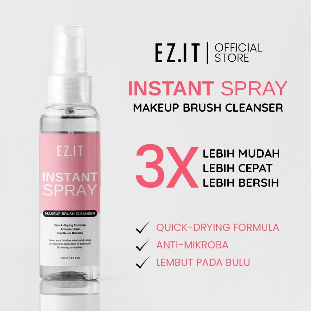 

baru ez.it pembersih kuas makeup spray 100ml - instant dry brush cleaner cepat kering