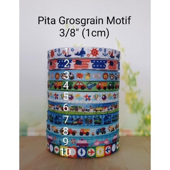 

Pita Grosgrain Motif 3/8 inch (1cm) 20 yard Animal Car Truck Boy Mobil MURAH