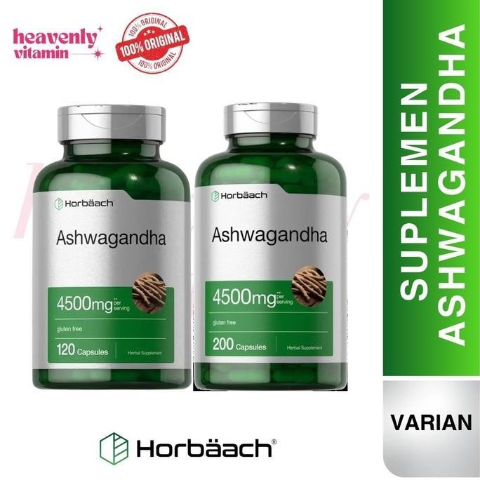 NEW Horbaach Ashwagandha 4500mg  with Black Pepper - 200  Capsules