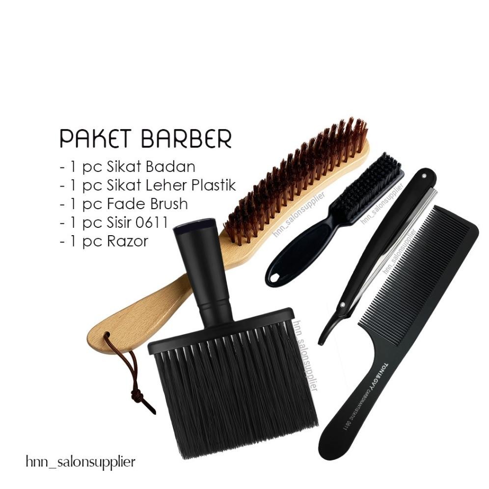 

baru paket sikat barber & pisau cukur lipat - set alat pangkas rambut salon
