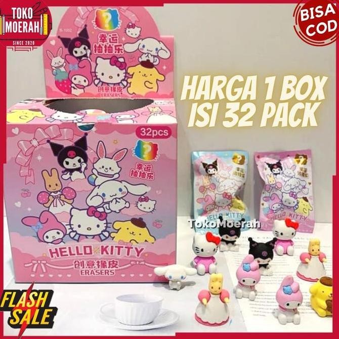 

PENGHAPUS SANRIO MISTERI 1 BOX 32 pcs PENGHAPUS LUCU SANRIO MYSTERY