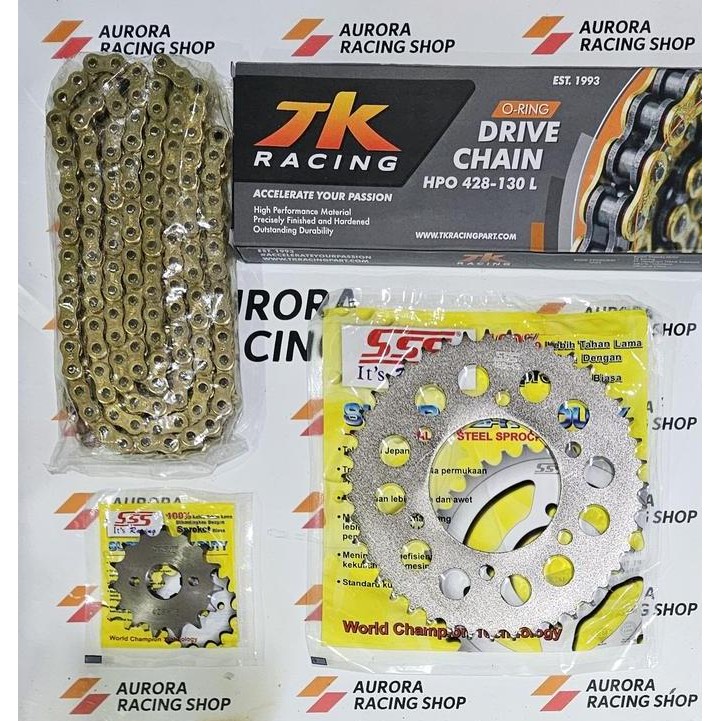 GEAR SET SSS SSS VIXION OLD - NEW VIXION & RANTAI TK O-RING 428 GOLD