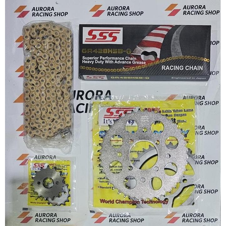 Gear Set SSS 428 Satria FU Old / Barong & Rantai SSS 428 HSBT